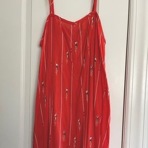 Anthropologie Postmark Virginia Swimmer Print Wide Leg Cropped Jumpsuit